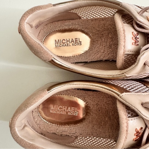 MICHAEL Michael Kors - Maggie Mesh Trainer Sneakers in Pink and Rose Gold - Picture 8 of 9